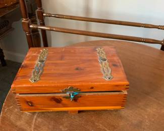 #88 Cedar Wood Box w/Brass Décor - 10x7x 4 $25.00
