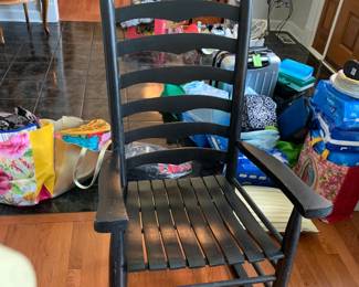#29 Black Painted Wood Rocking Chair $60.00