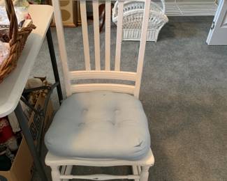 #60 White Wood Rocking Chair $35.00