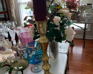 #185 Tall Brass Candleholder - 20" Tall $20.00