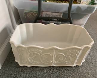 #106 White Heavy Rectangular Pot (plants) - 20x11x8 $30.00