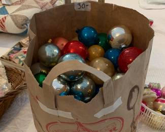 #201 Paper Bag of Vintage Glass Balls $30.00
