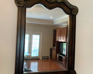#46 Wood Beveled Rectangular Mirror w/Gold accents - 34x47 $100.00