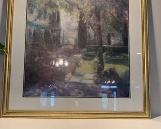 #200 Print of Garden Framed & matted - 33x33 $40.00