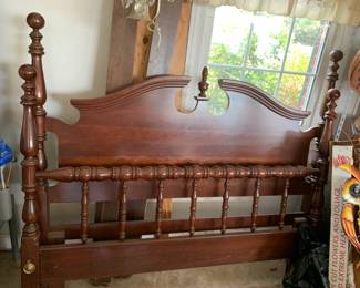 #136 Wood 4 post Queen Size bed frame $125.00