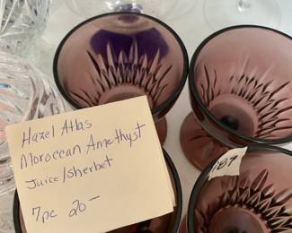 #189 Hazel Atlas Morocan Amethyst Juice/Sherbet - 7 pc $20.00
