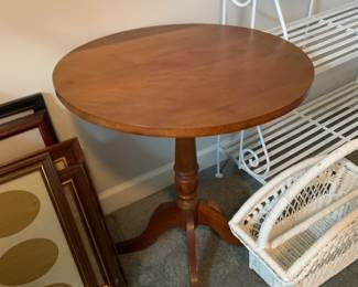 #65 Wood Round Pedestal Table - 24round x 27Tall $100.00