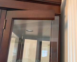 #4 Wood Lighted Display Cabinet w/side entry Doors (as is side door closing) w/4 glass Shelves - 1/4" Thick Shelves - 38x14x79 $100.00