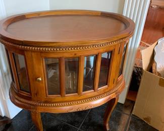 #11 Small Oval Display Cabinet w/beveled Glass and 1 doorwith lift-off Tray - 29x18x30 $275.00