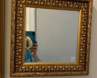 #83 Gold Framed Beveled Mirror - 14square $30.00