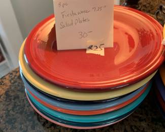#225 8 pc Fiesta Salad Plates - 7.25" $30.00