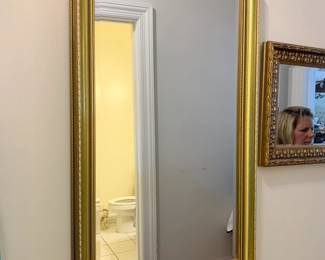 #82 Gold Painted Wood Beveled Mirror - 20x34 $40.00