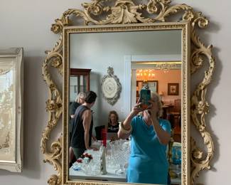 #26 Resin Ornate Cream Painted Mirror - 27x41 $75.00