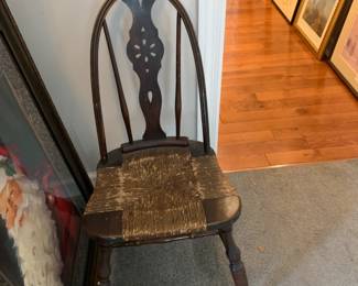 #84 Wood Side Chair w/rushing Seat (as is condition) $20.00
