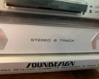 #33 Sound Design Stero w/Turntable, Cassette player and 8 Track Player w/2 speakers $25.00