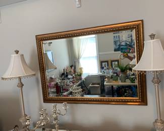 #72 Wood Gold Painted Beveled Mirror - 41x29 $75.00