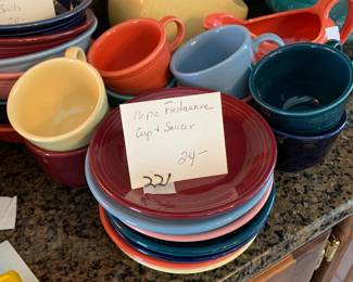 #227 16 pc Cups & Saucers Fiesta Ware $24.00