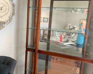 #16 Display Glass Cabinet w/4 Glass Shelves w/slide Front Door - lighted - 1/4" Thick Glass - 39x13x81 $100.00