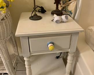#78 Wood White painted End Table w/ 1 drawer & Shelf - 16x15x26 $30.00