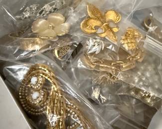 Bins and Bins of Costume Jewelry - Trifari, B. David, Eisenberg, Weiss, Marvella, Monet, Miriam Haskell, and more!