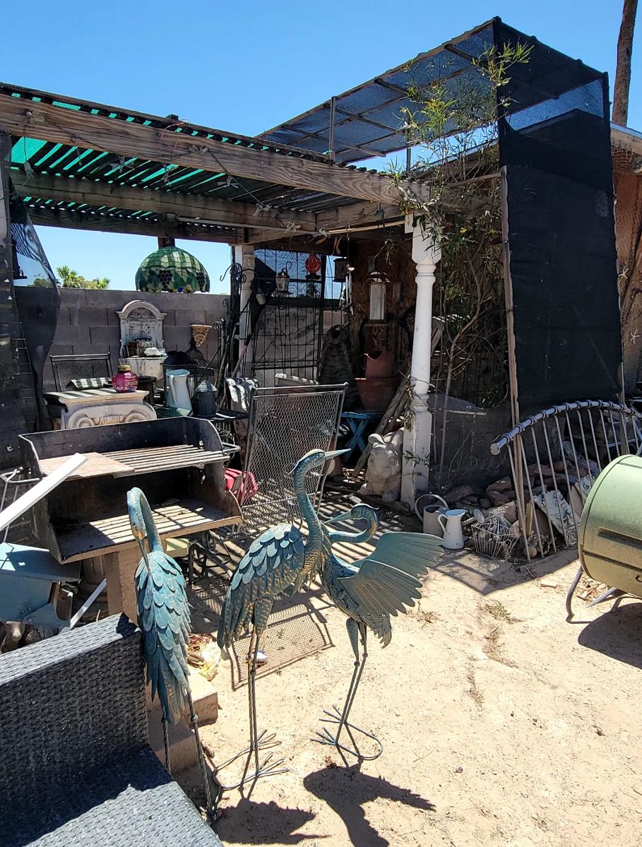 Exotic yard art everywhere!
