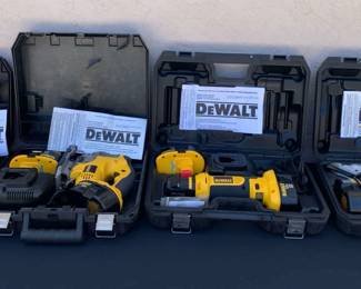 BK139Dewalt Screwdriver, Jigsaw, Cut Out Tool And Swivel Shears.
