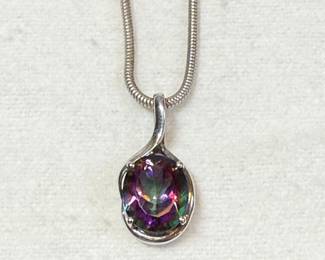 Rainbow Tourmaline set in Sterling