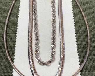Silver necklaces