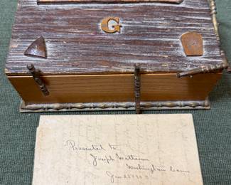 Antique historical wood box
