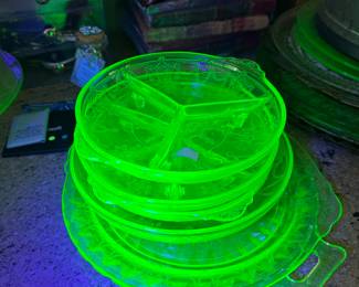 Some of the uranium glass in the estate sale!