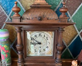 One of many antique clocks in the sale