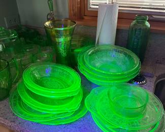 Even more of the uranium glass in the estate sale!