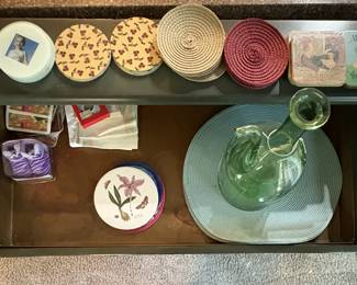 Top of dry sink and coaster collection