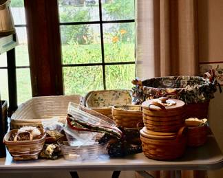 Longaberger baskets and accessories