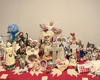 Willow Tree figurines and various other collectibles.