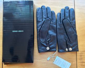 Giorgio Armani Leather Driving Gloves size med.