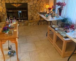 Vintage side tables and decor