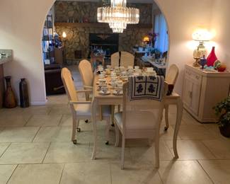Dining table and teacups