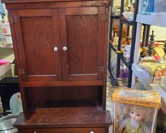 Hand crafted primitive childs cupboard.