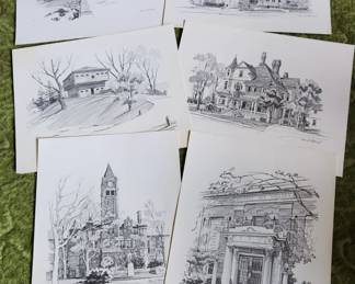 Paul N. Norton pencil sketches