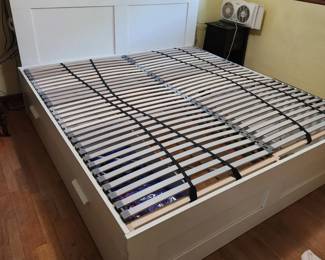 Ikea king size bed frame with storage drawers