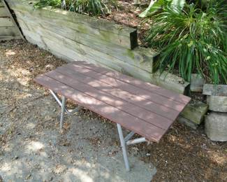 Folding table or bench, the old fashioned type