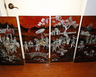 Again, the Mother of Pearl, four panel Asian inspired artwork