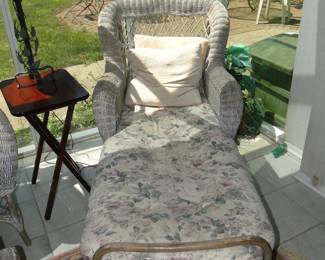 Large comfy wicker recliner