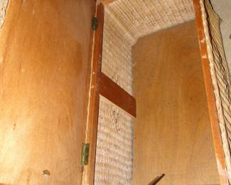 Inside the wicker table, that turned into a trunk