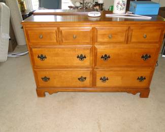 Large wood, six drawer dresser, with stuff on top