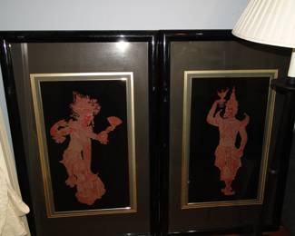 Asian inspired framed artwork