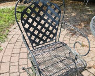 Wrought iron patio set rocker