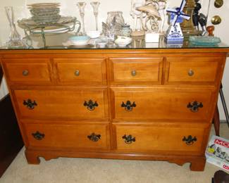 Six drawer dresser, with lots of stuff on top