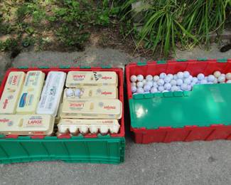 Balls in the Christmas buckets too